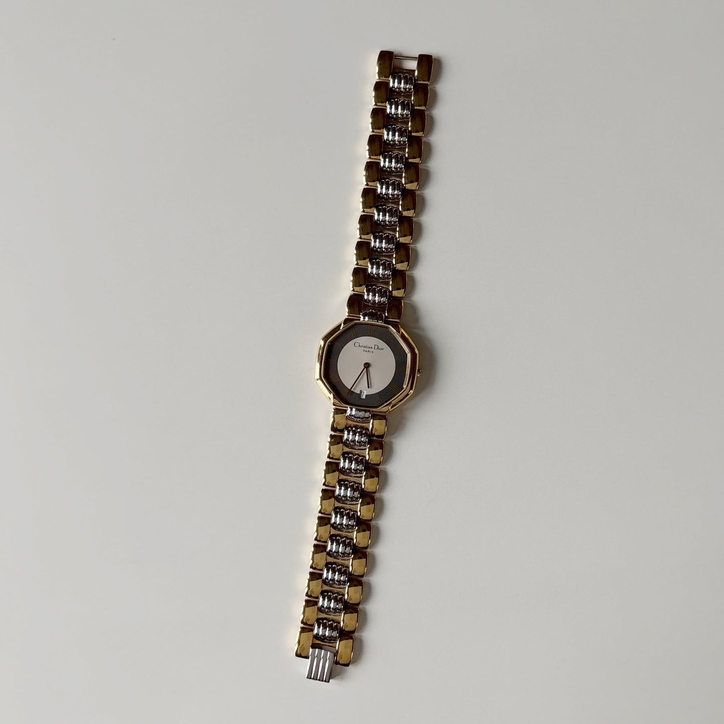 Dior 1990s Octagon Date Dial Two Tone Watch (Large) (5/31)