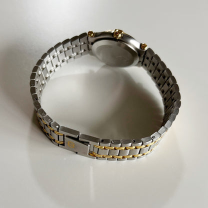 Gucci 1990s Black Dial Gold Plated Two Tone Watch