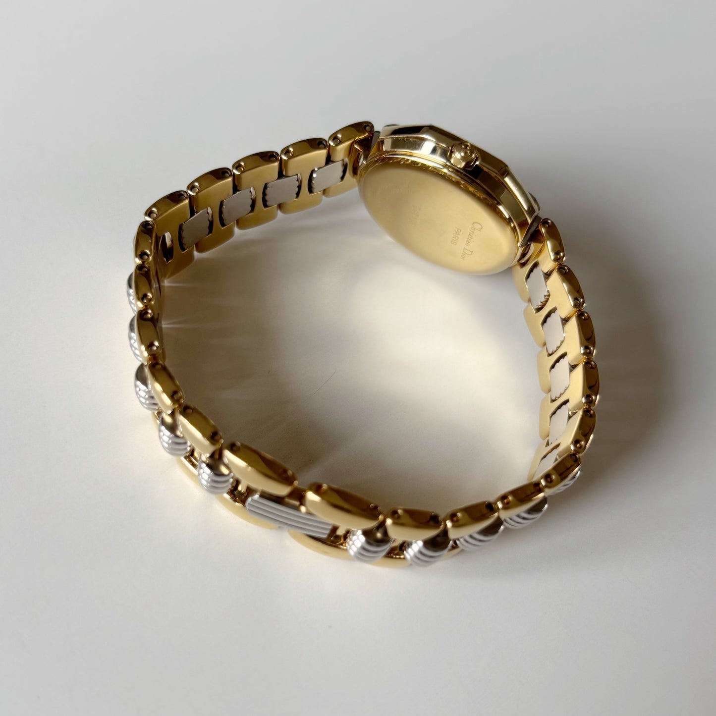 Dior 1990s Octagon Dial Two Tone Gold Plated Watch