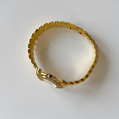 Fendi 1990s Round Dial Gold Plated Watch