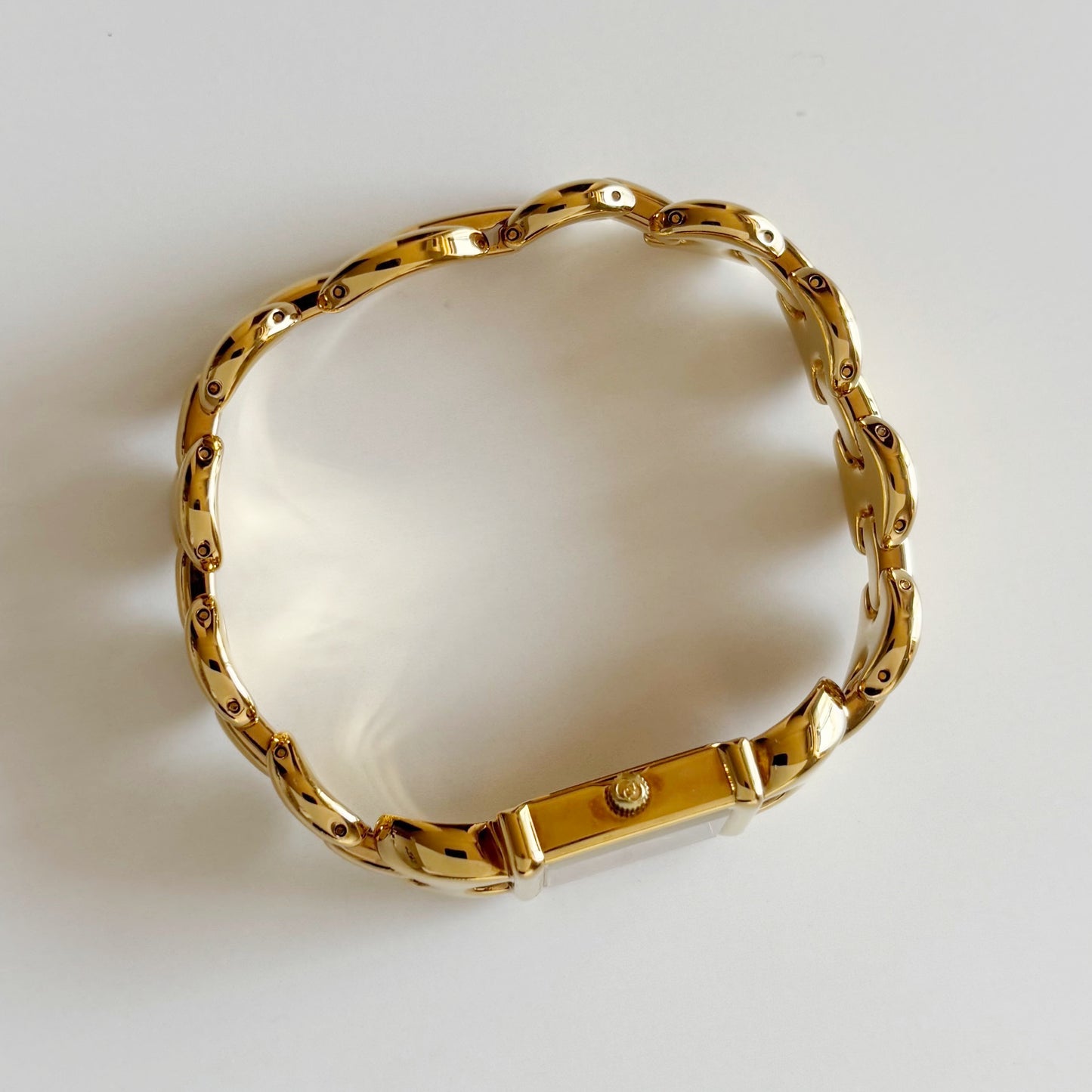 Gucci 1990s Interchangeable Strap Gold Plated Watch with 3 straps, case