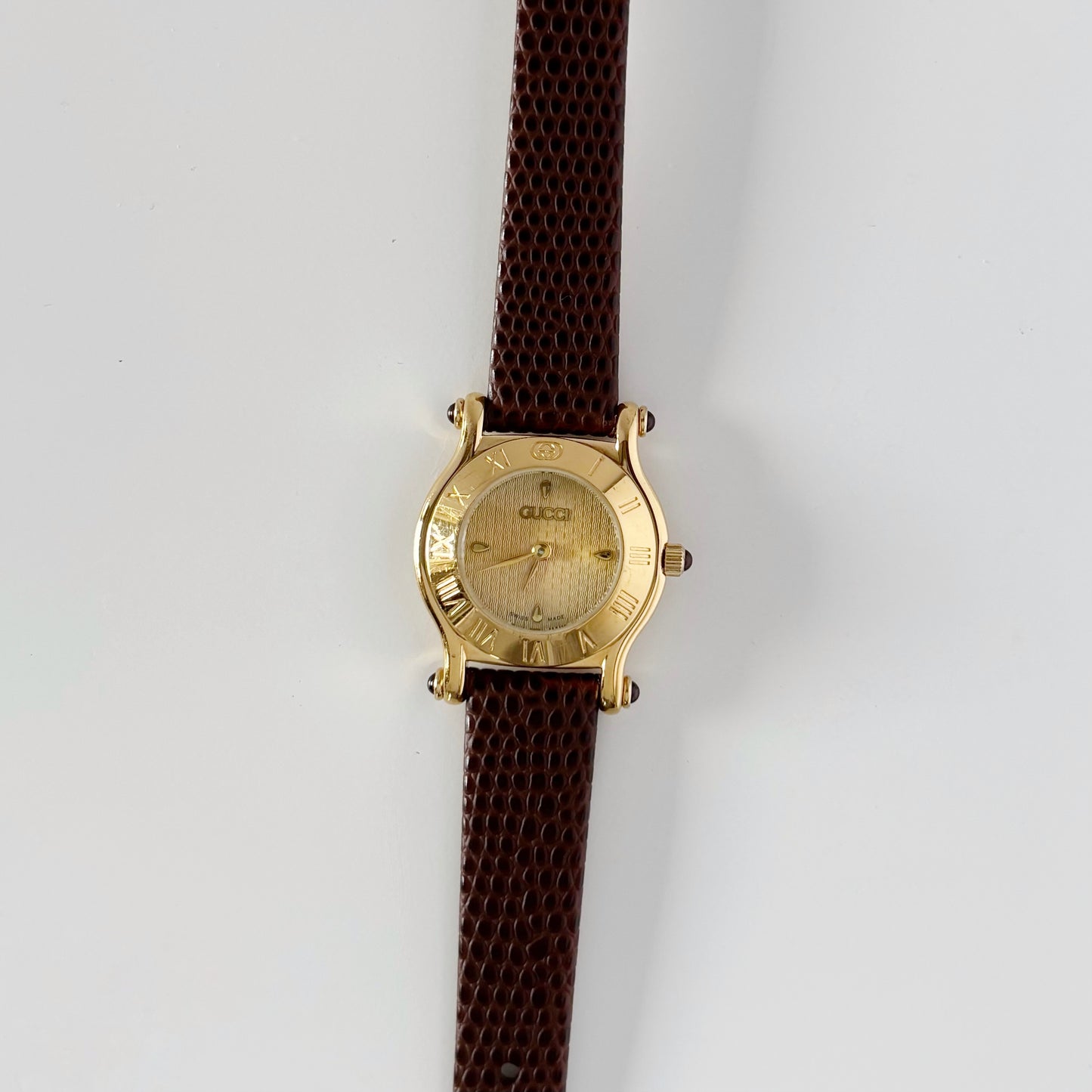 Gucci 1990s Gold Dial Gold Plated Watch