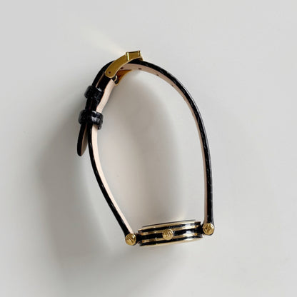 Gucci 1990s Round Dial Gold Plated Watch