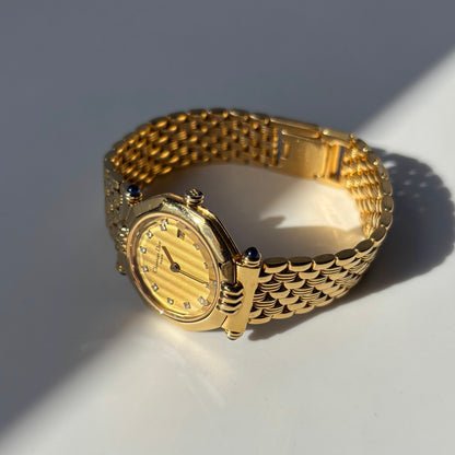 Dior 1990s Octagon Dial Gold Plated Watch