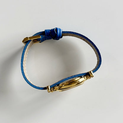 Fendi 1990s Interchangeable Strap Oval Dial Gold Plated Watch with 5 straps, case