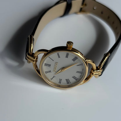 Gucci Round Dial Horsebit Gold-Plated Watch