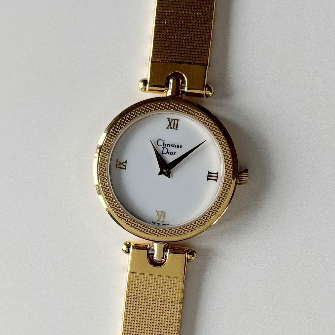 Dior 1990s Round Dial Gold Plated Watch