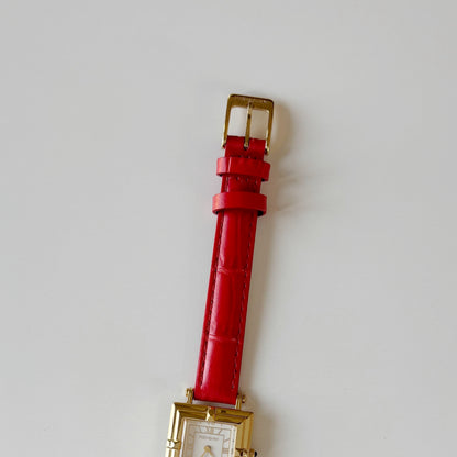 Yves Saint Laurent 1990s Square Dial Gold Plated Watch