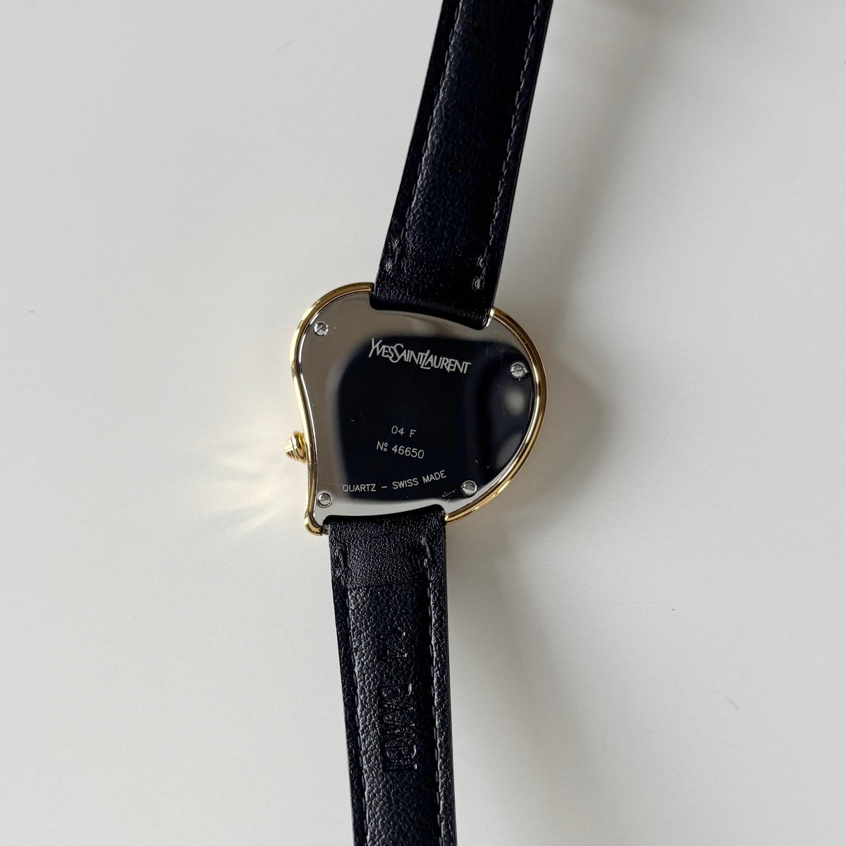 Yves Saint Laurent 1990s Heart Shaped Gold Plated Watch
