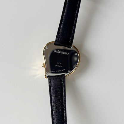 Yves Saint Laurent 1990s Heart Shaped Gold Plated Watch