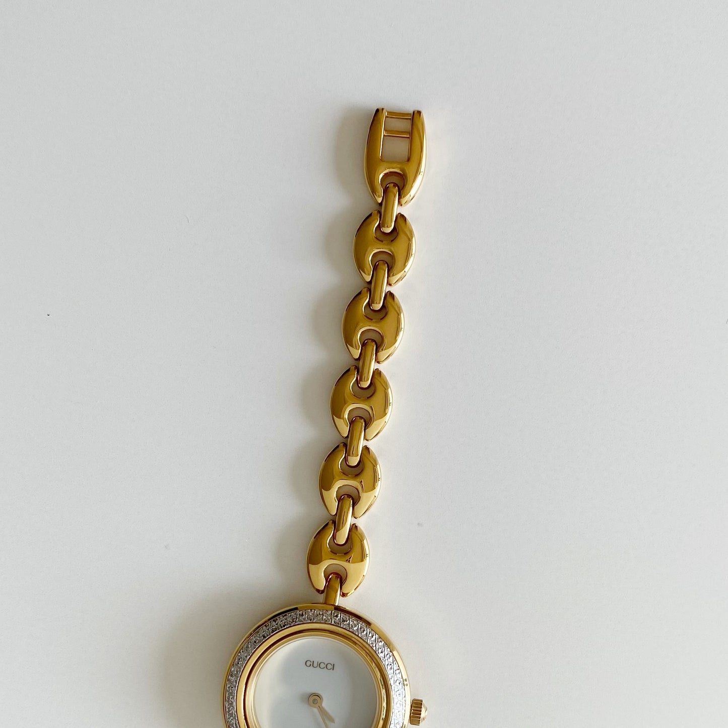 Gucci 1990s Interchangeable Bezel Gold Plated Watch with 6 bezels, case (167mm)
