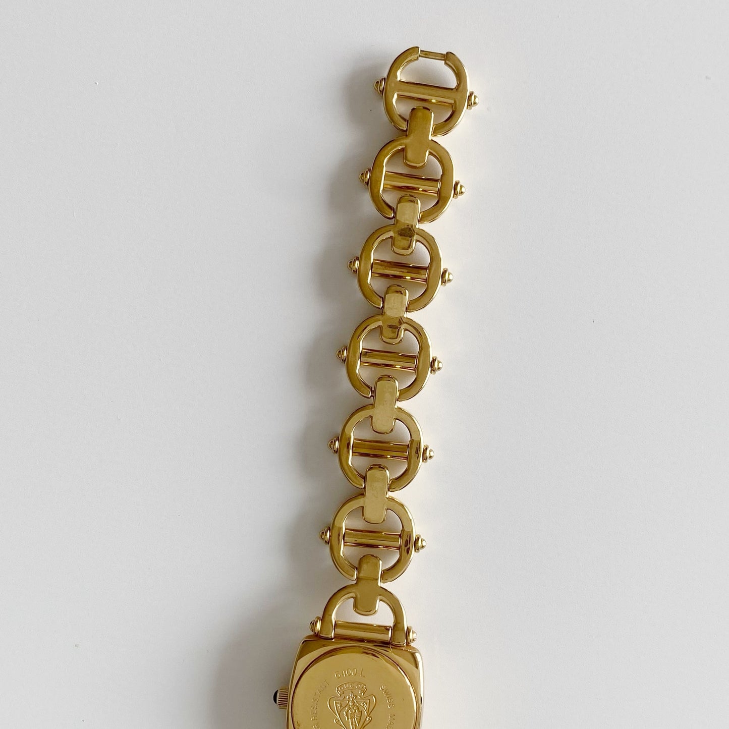 Gucci 1990s Black Dial Gold Plated Watch