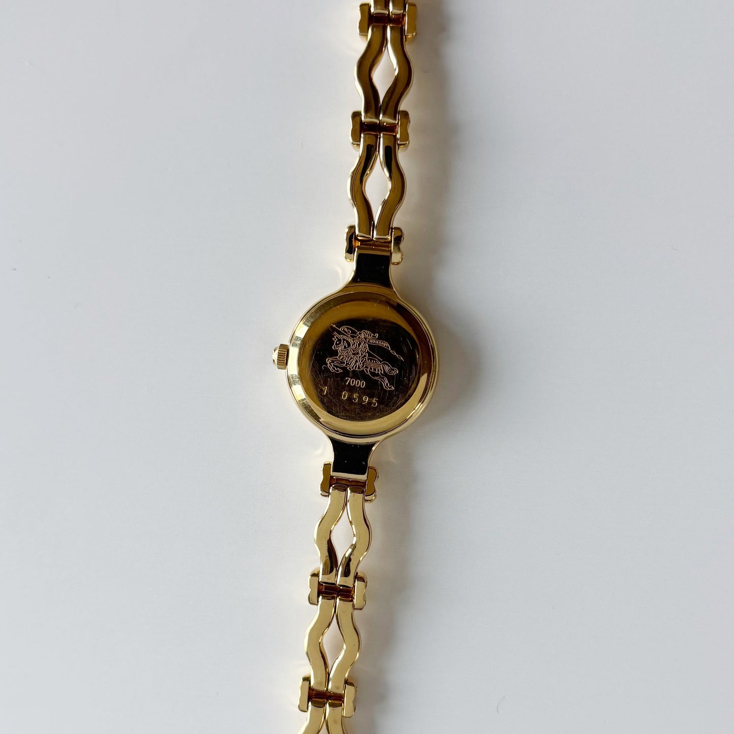 Burberry 1990s Seashell Dial Gold Plated Watch