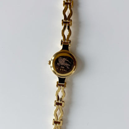 Burberry 1990s Seashell Dial Gold Plated Watch
