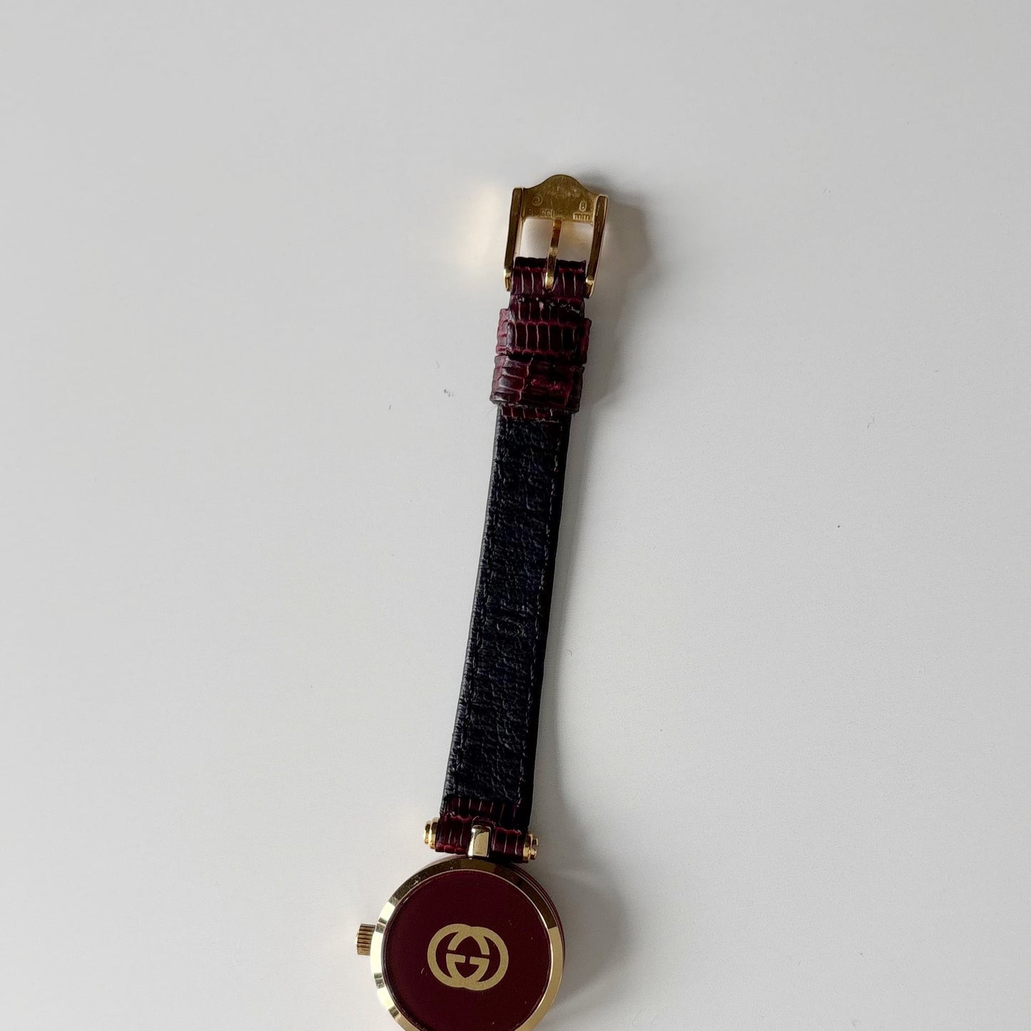 Gucci 1990s Round Dial Red Gold Plated Watch