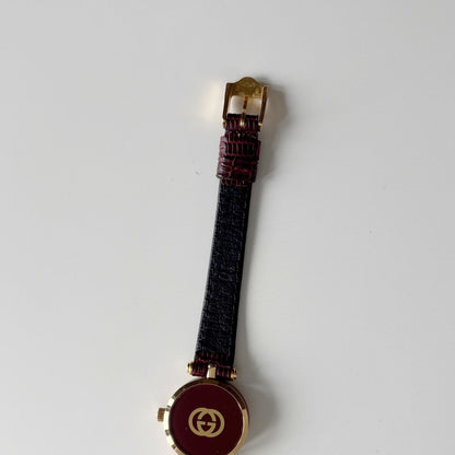 Gucci 1990s Round Dial Red Gold Plated Watch