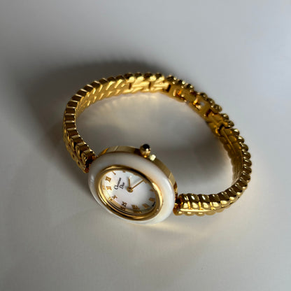 Dior 1990s Interchangeable Bezel Gold Plated Watch with 3 bezels