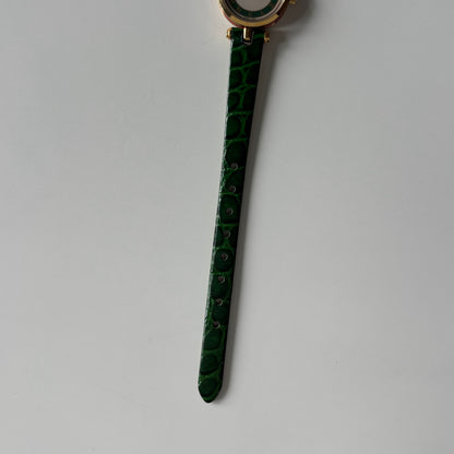 Gucci 1990s Green Dial Sherry Gold Plated Watch