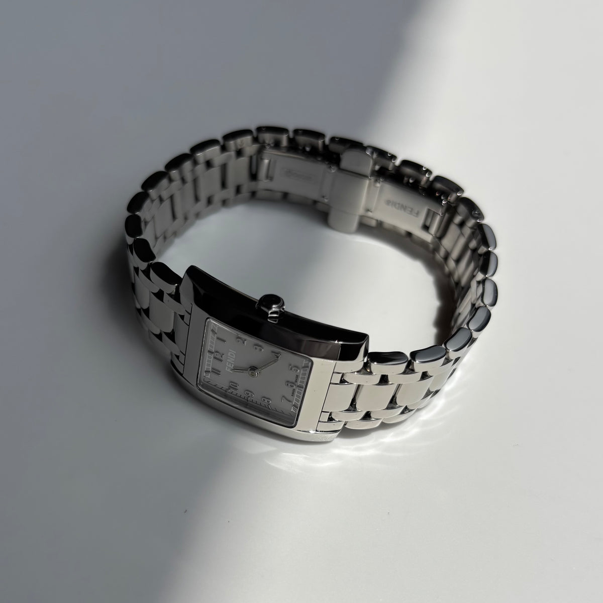 Fendi 1990s Tank Stainless Steel Watch