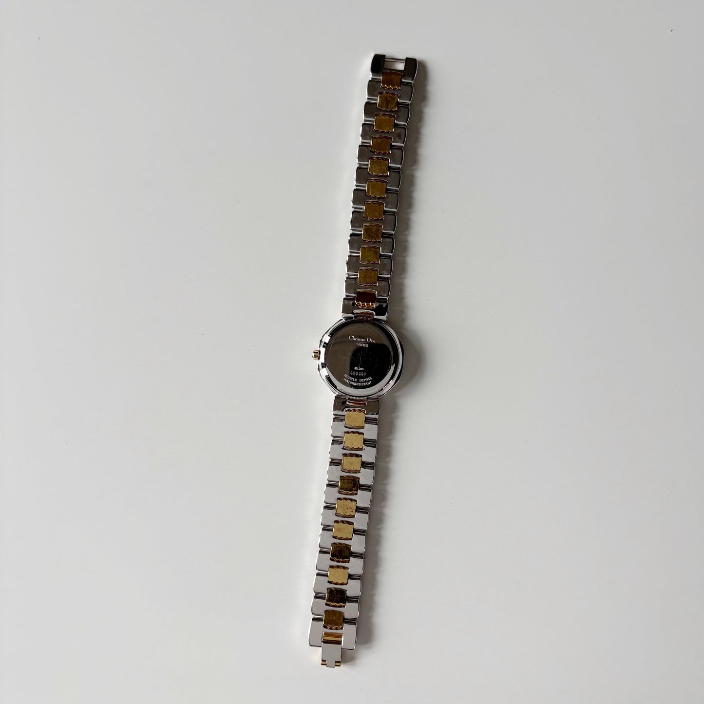 Dior 1990s Octagon Dial Date Two Tone Watch