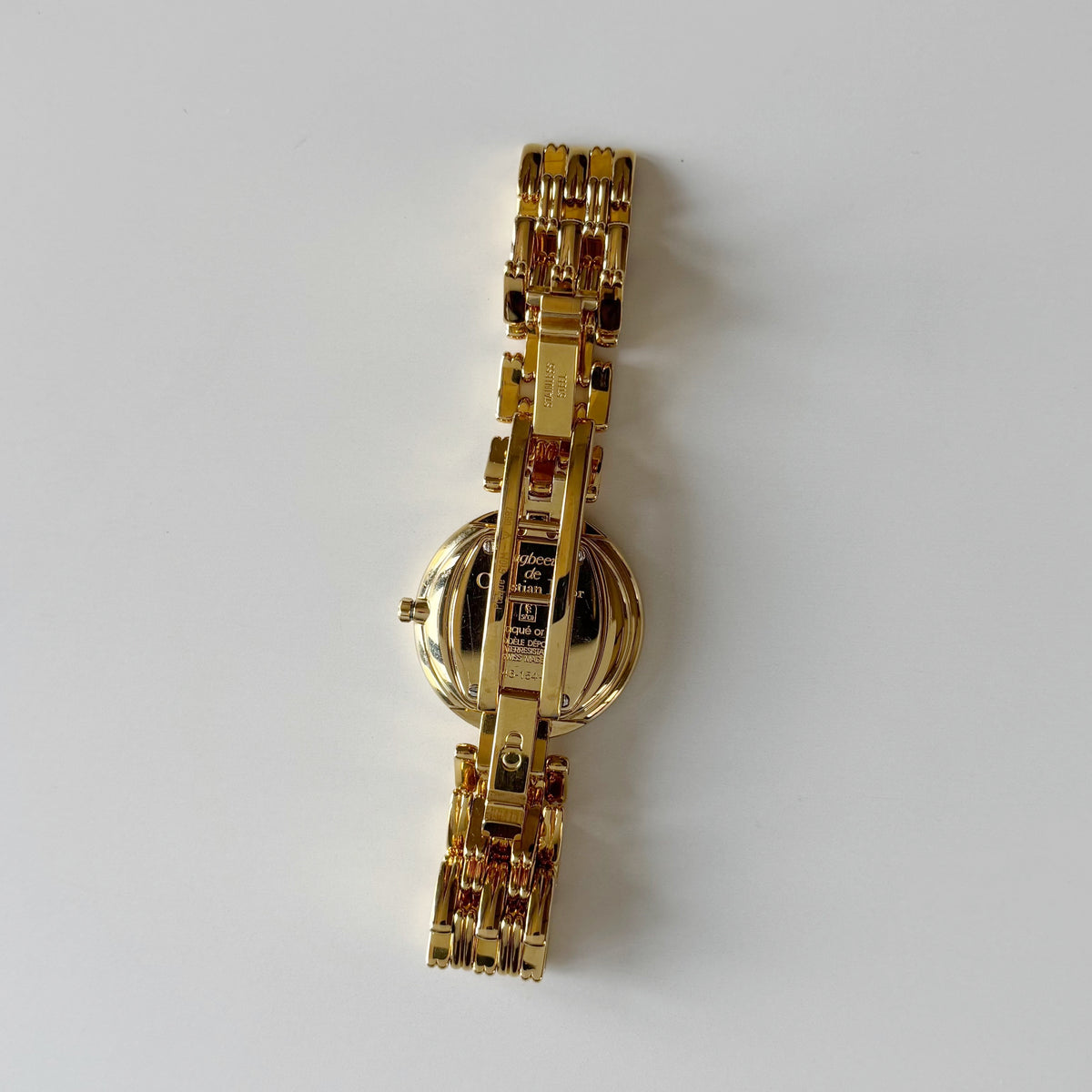 Dior 1990s Bagheera Round Black Dial Gold Plated Watch