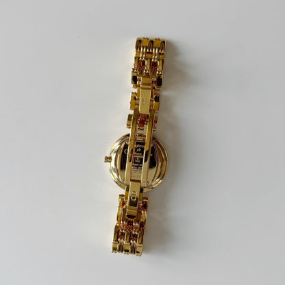 Dior 1990s Bagheera Round Black Dial Gold Plated Watch