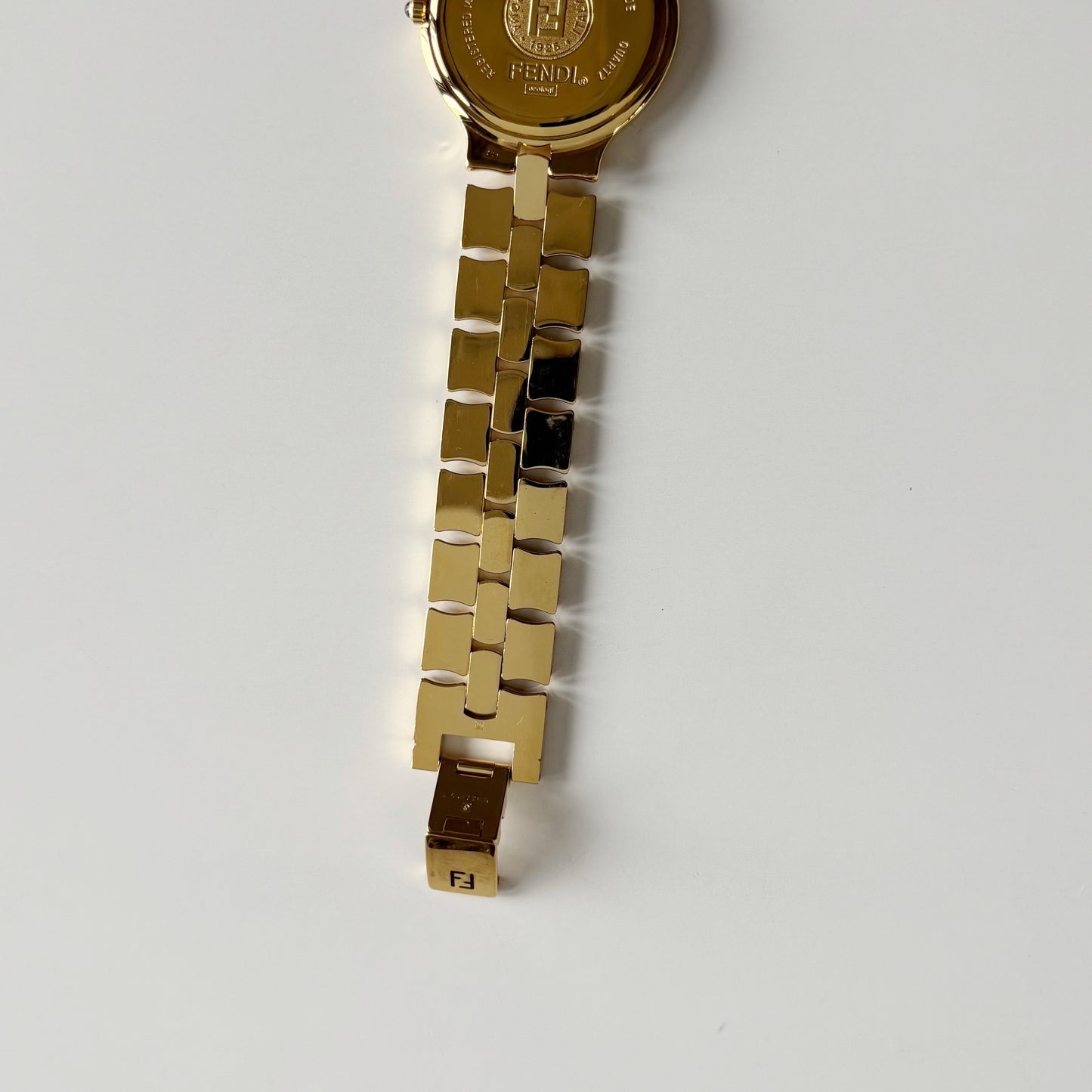 Fendi 1990s Date Round Dial Gold Plated Watch (Large)