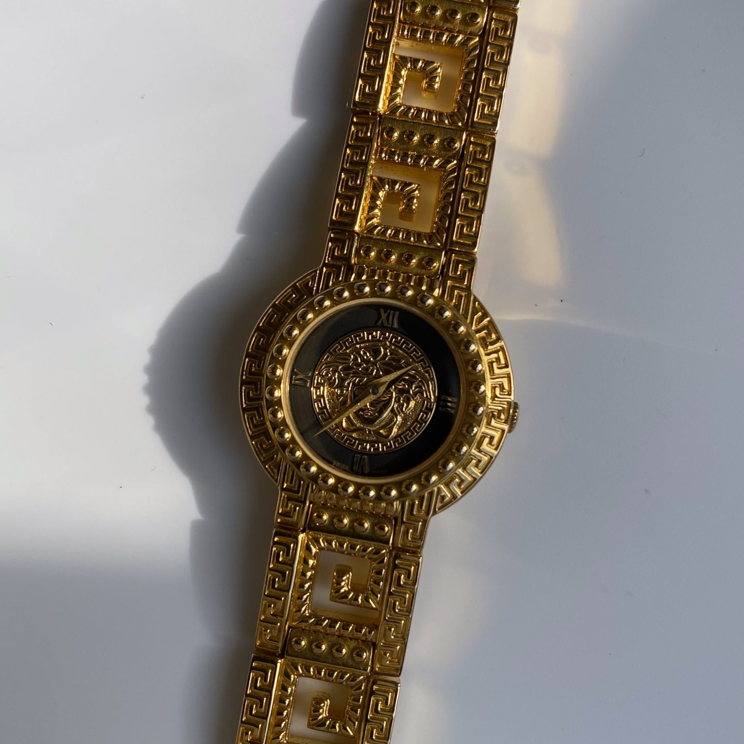 Gianni Versace Signature 1990s 18K Gold Plated Watch