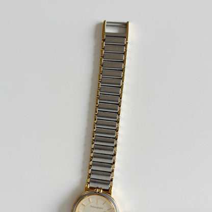 Yves Saint Laurent 1990s Round Dial Two Tone Watch