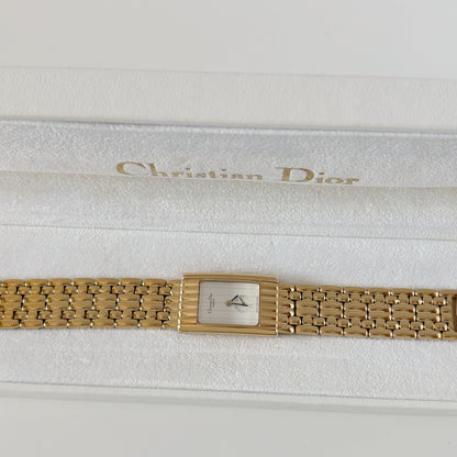 Dior 1990s Sub Second Tank Gold Plated Watch