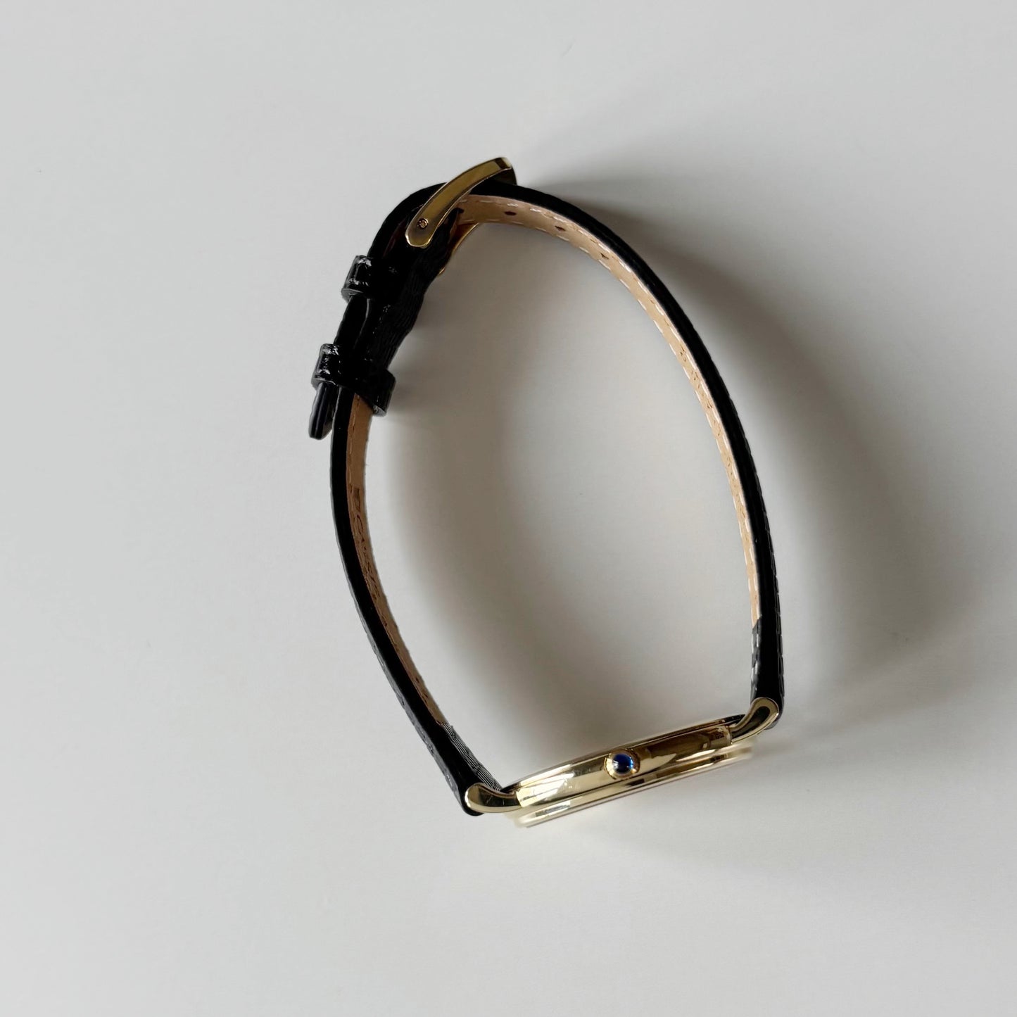 Tiffany 1990s Oval Dial 14K Case Watch