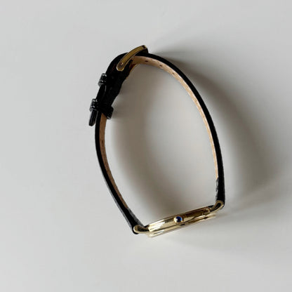Tiffany 1990s Oval Dial 14K Case Watch