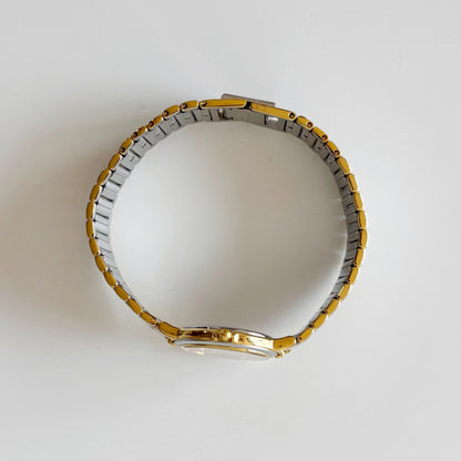 Yves Saint Laurent 1990s Round Dial Two Tone Watch