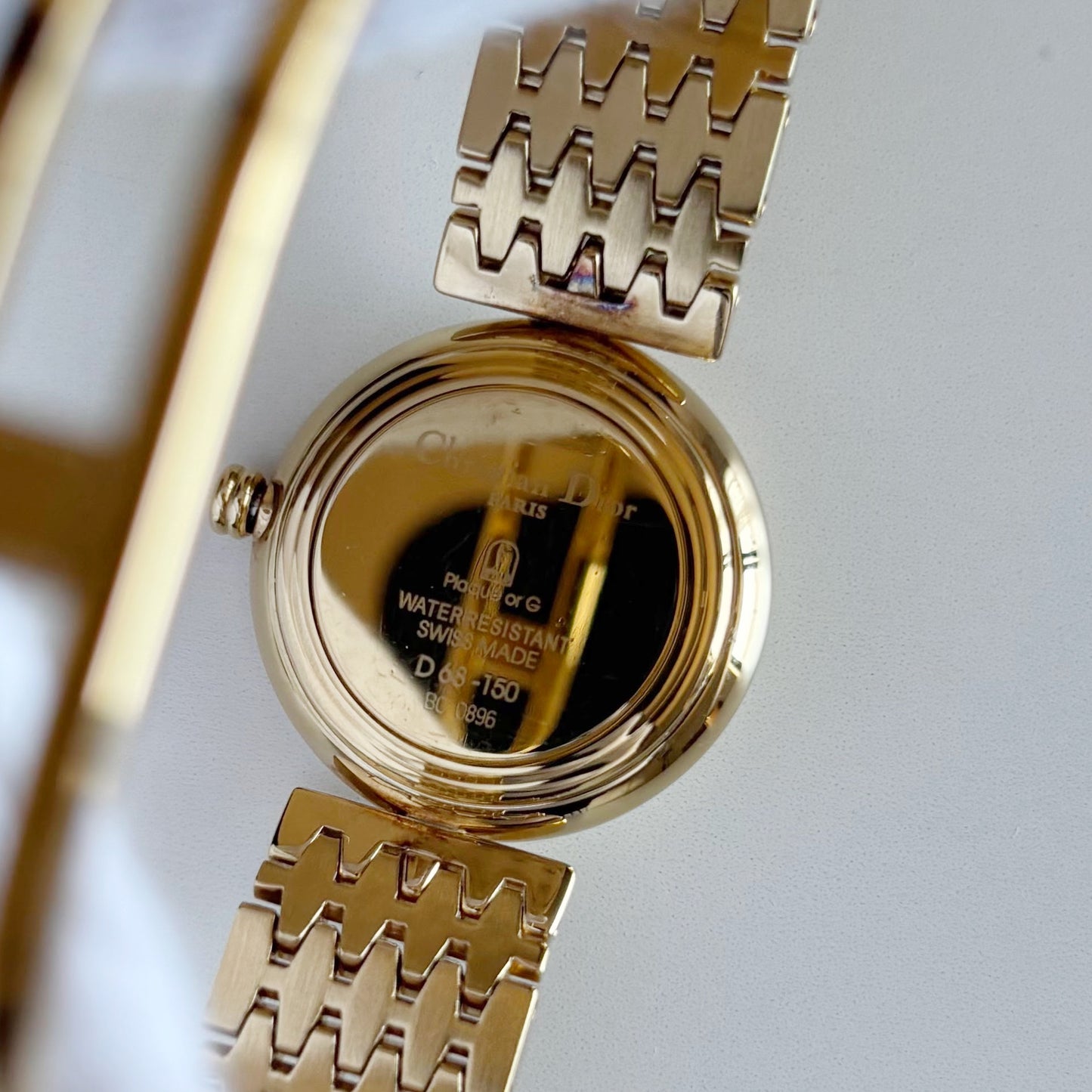 Dior 1990s Round Dial Gold Plated Watch
