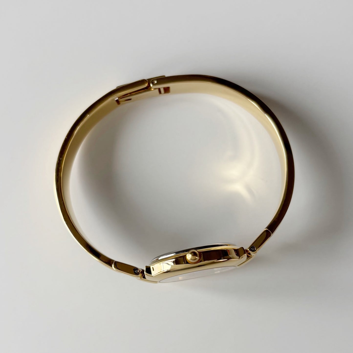 Givenchy 1990s Round Dial Gold Plated Bangle Watch