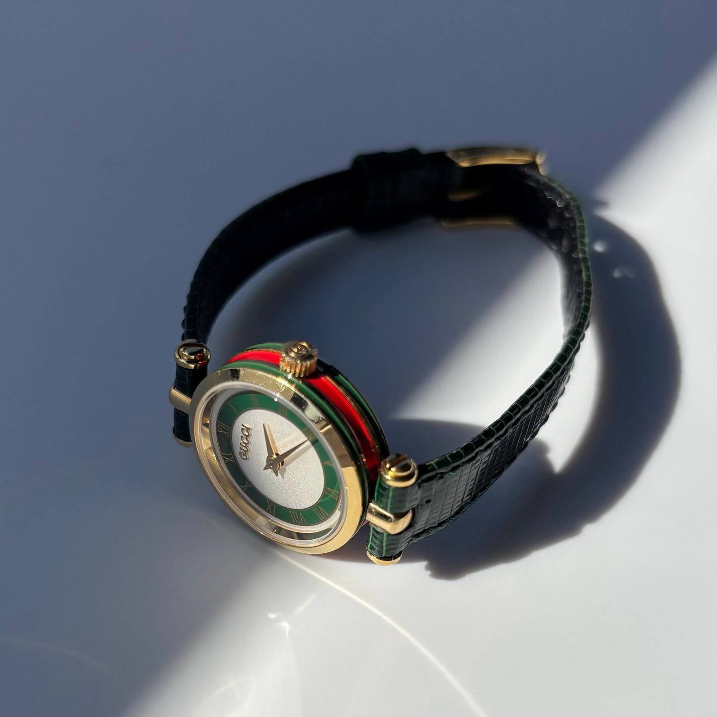 Gucci 1990s Sherry Round Dial Gold Plated Watch