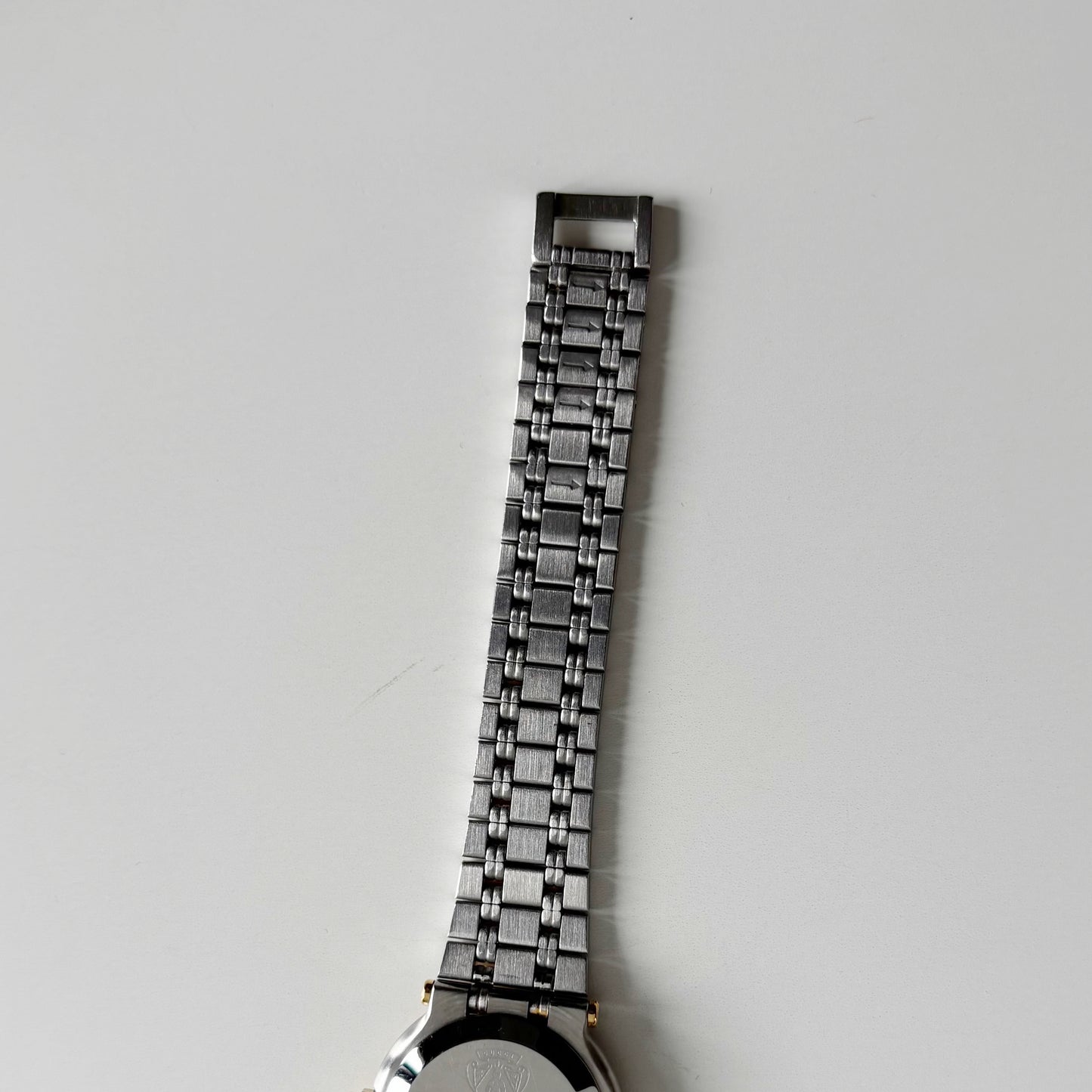 Gucci 1990s Date Round Dial Two Tone Gold Plated Watch