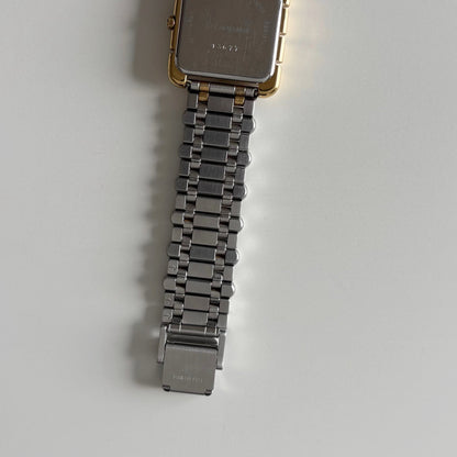 Yves Saint Laurent 1990s Square Dial Two Tone Watch