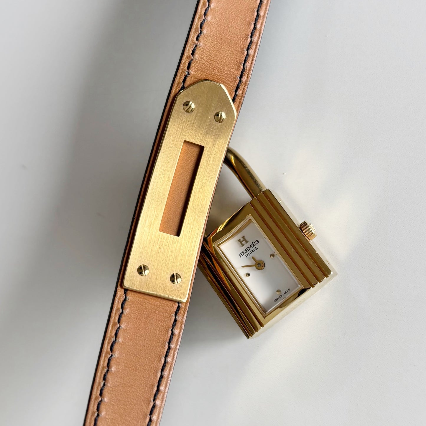 Hermes 1990s Kelly Gold Plated Watch