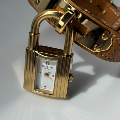 Hermes 1990s Kelly Gold Plated Watch