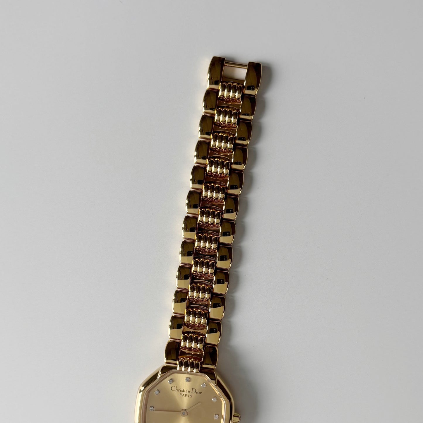 Dior 1990s Octagon Dial Gold Plated Watch