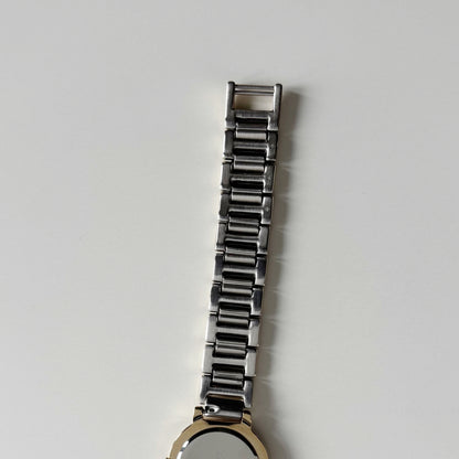 Yves Saint Laurent 1990s Round Dial Two Tone Gold Plated Watch