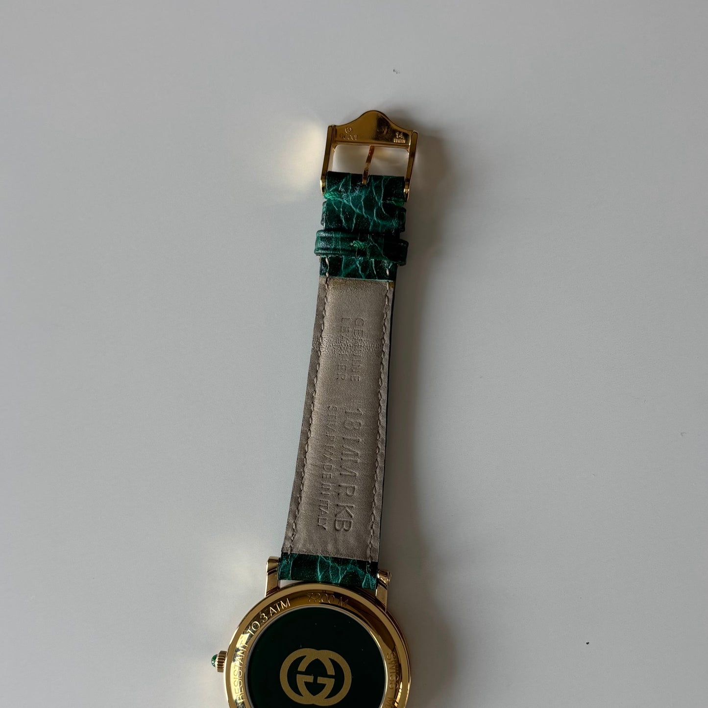Gucci 1990s Date Round Dial Gold Plated Watch (Large)