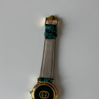 Gucci 1990s Date Round Dial Gold Plated Watch (Large)