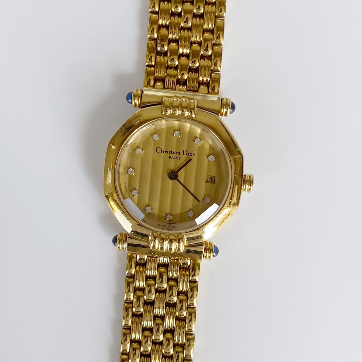 Dior 1990s Date Gold Plated Watch