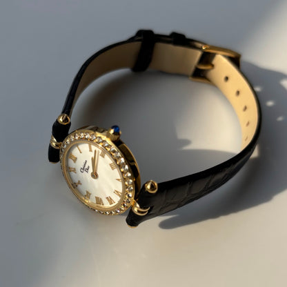 Dior 1990s Seashell Dial Gold Plated Watch