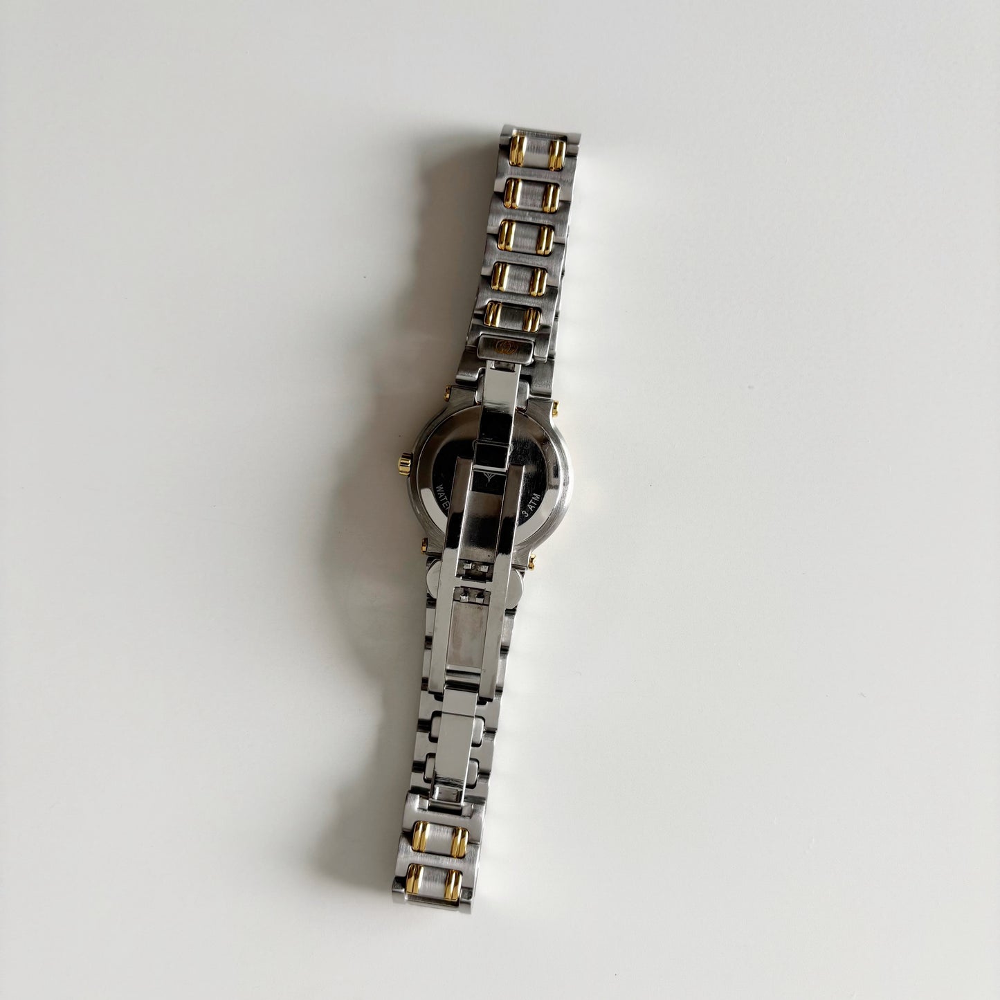 Gucci 1990s Black Dial Date Two Tone Watch