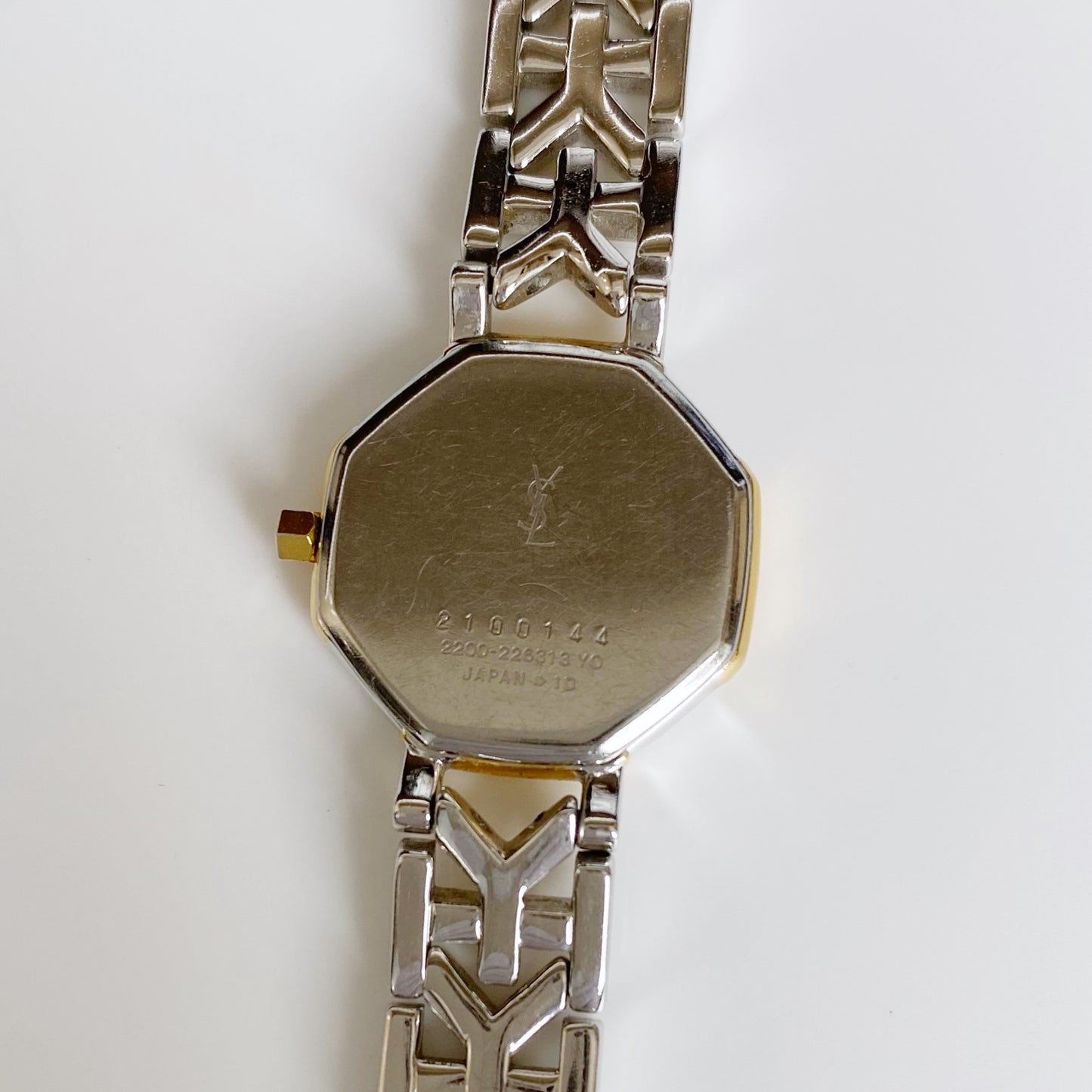 Yves Saint Laurent 1990s Octagon Two Tone Watch