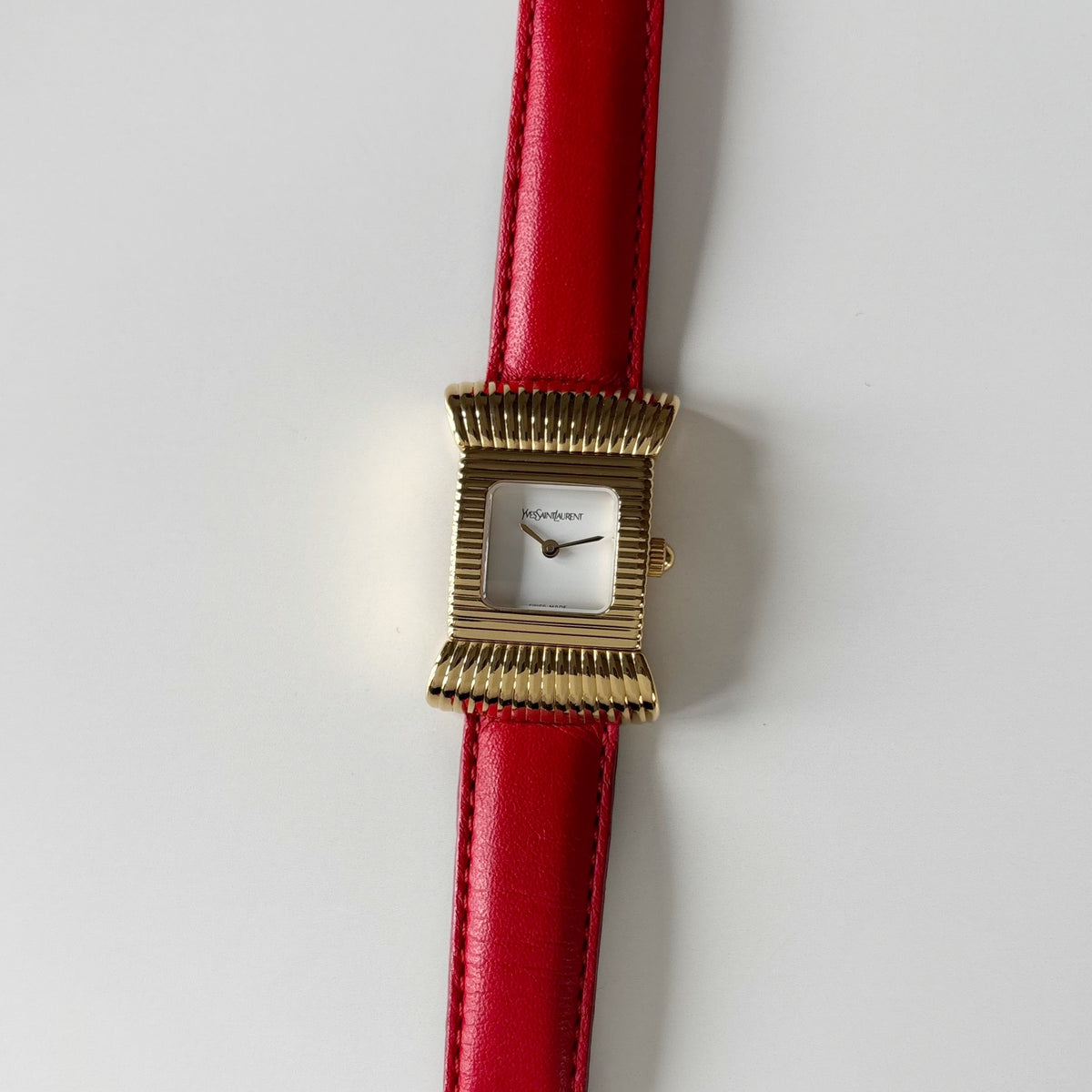 Yves Saint Laurent 1990s Ribbon Gold Plated Watch