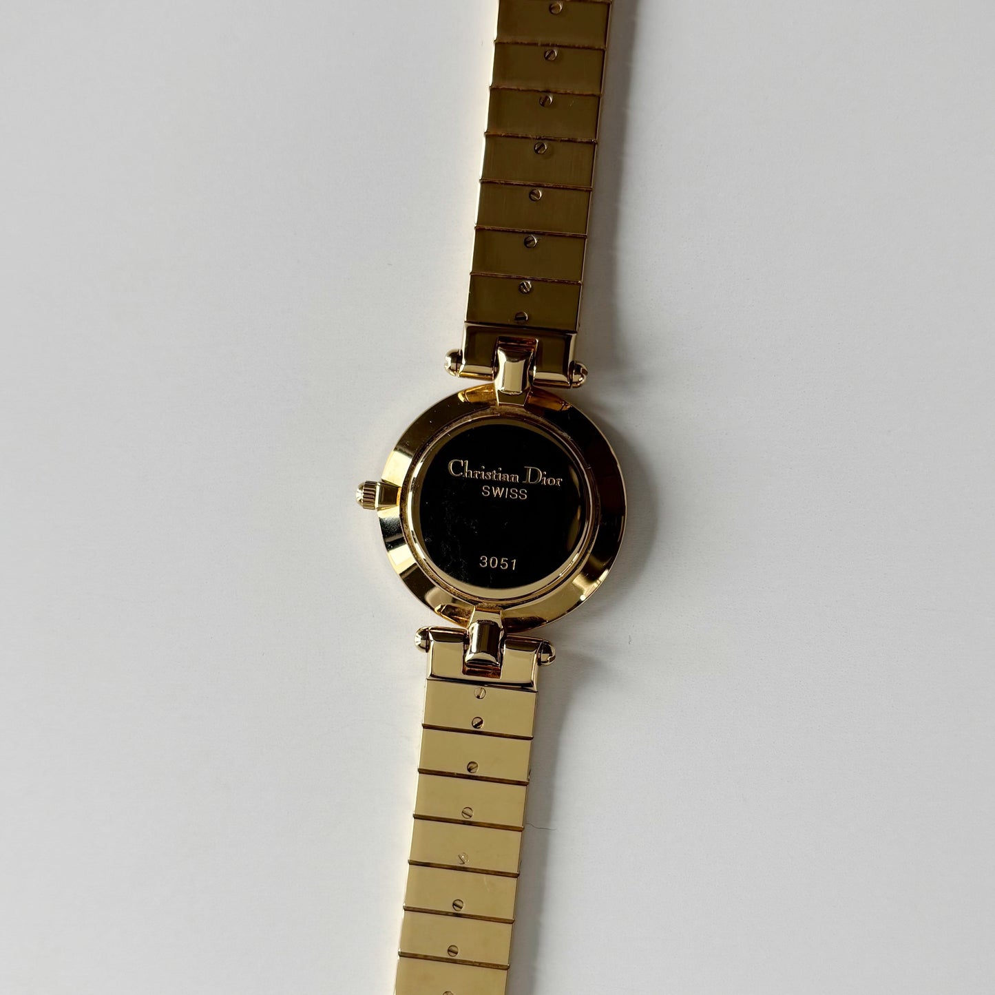 Dior 1990s Round Dial Gold Plated Watch